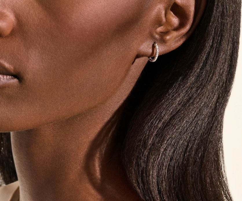 John Hardy Jewellery - Earrings - Hoop John Hardy Sterling Silver Essentials Small Diamond Pavé Hoops