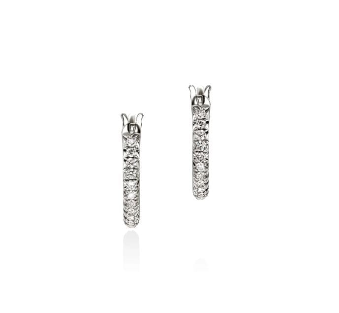 John Hardy Jewellery - Earrings - Hoop John Hardy Sterling Silver Essentials Small Diamond Pavé Hoops