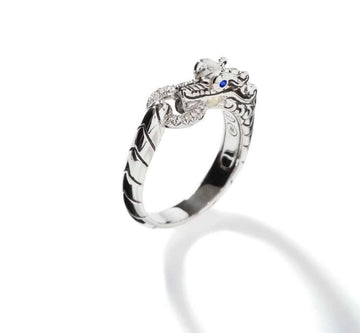 John Hardy Jewellery - Rings John Hardy Sterling Silver Naga Ring with Diamonds