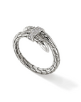 John Hardy Sterling Silver Spear Ring with Diamonds