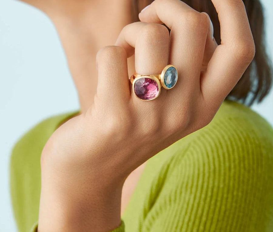 Marco Bicego Jewellery - Rings Marco Bicego 18K Jaipur Cyan Blue Topaz Ring Size 7