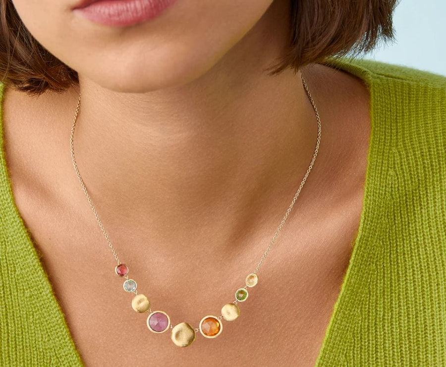Marco Bicego Jewellery - Necklace Marco Bicego 18K Jaipur Mixed Bezel Gem Necklace