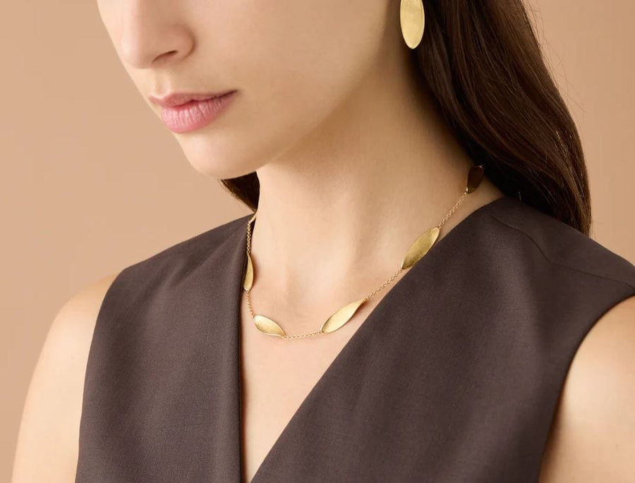 Marco Bicego Jewellery - Necklace Marco Bicego 18K Lunaria Twist Leaves Station Necklace