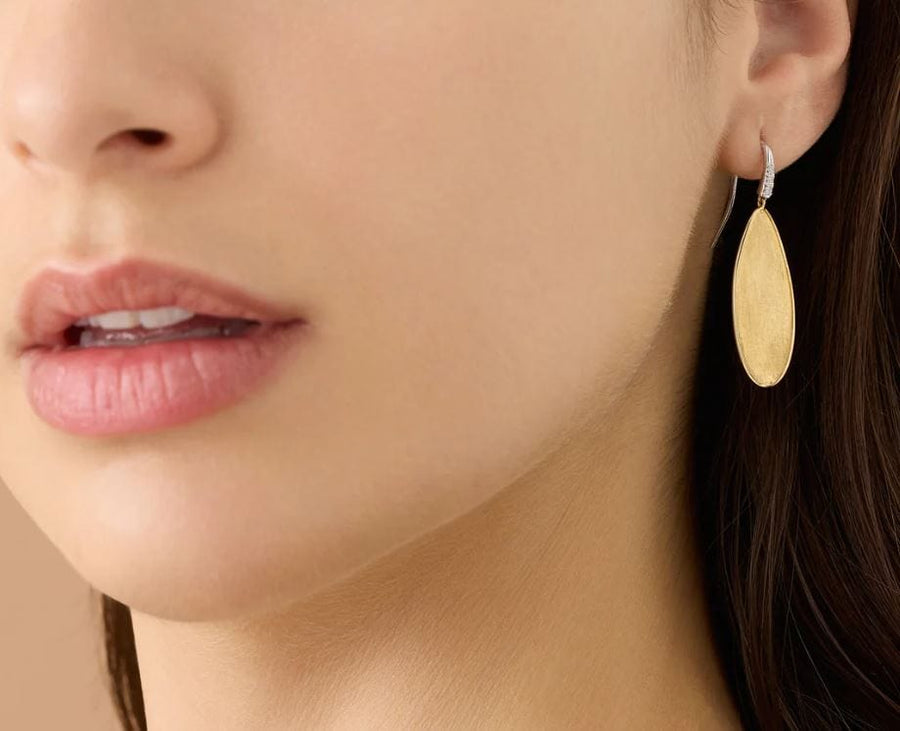 Marco Bicego Jewellery - Earrings - Drop Marco Bicego 18K Lunaria Twist With Diamonds Drop Earrings
