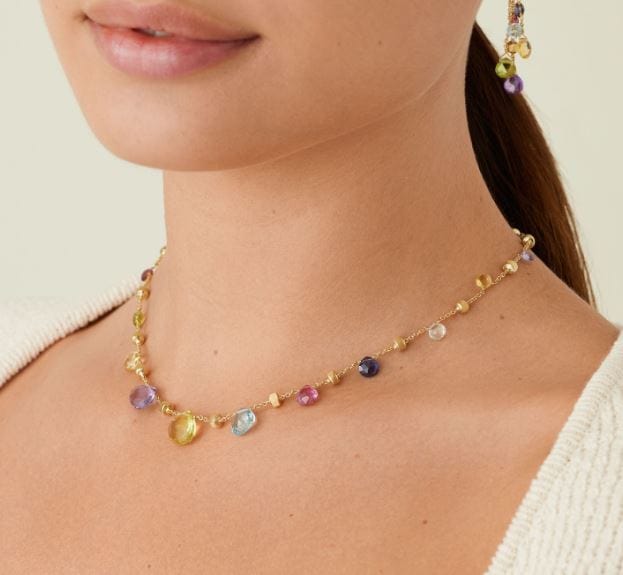 Marco Bicego Jewellery - Necklace Marco Bicego 18K Paradise Mixed Gem Drop Necklace