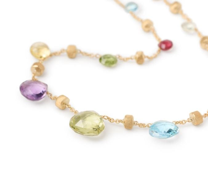 Marco Bicego Jewellery - Necklace Marco Bicego 18K Paradise Mixed Gem Drop Necklace