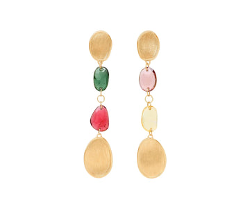 Marco Bicego Jewellery - Earrings - Drop Marco Bicego 18K Yellow Gold Lunaria Color Mixed Tourmaline Drop Earrings