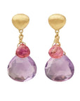 Marco Bicego Jewellery - Earrings - Drop Marco Bicego 18K Yellow Gold Pardise Amethyst Stud Drop Earrings
