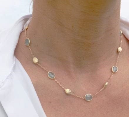 Marco Bicego Jewellery - Necklace Marco Bicego 18K Yellow Gold Siviglia Aquamarine Chain Necklace