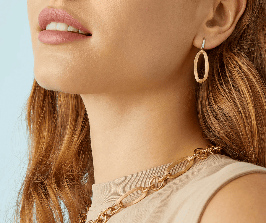 Marco Bicego Jewellery - Earrings - Drop Marco Bicego Jaipur 18k Yellow Gold Link Earrings with Diamonds