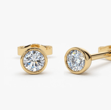 Backes & Strauss Jewellery - Earrings - Stud Max Strauss 14K Yellow Gold Bezel Diamond Studs