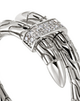 John Hardy Sterling Silver Spear Ring with Diamonds