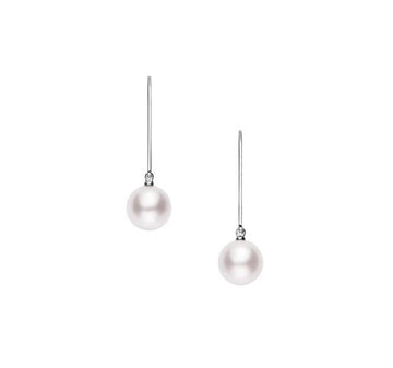 Mikimoto Jewellery - Earrings - Drop Mikimoto 18K White Gold 7mm Leverback Pearl Drop Earrings
