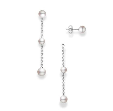 Mikimoto Jewellery - Earrings - Drop Mikimoto 18K White Gold Convertable Akoya Pearl Stud Drop Earrings