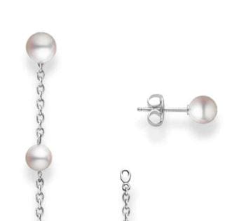 Mikimoto Jewellery - Earrings - Drop Mikimoto 18K White Gold Convertable Akoya Pearl Stud Drop Earrings