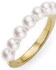 Mikimoto Jewellery - Rings Mikimoto 18K Yellow Gold 7 Pearl Stackable Ring