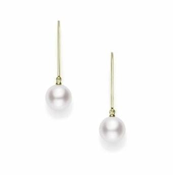 Mikimoto Jewellery - Earrings - Drop Mikimoto 18K Yellow Gold 7mm Leverback Pearl Drop Earrings