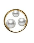 Mikimoto Jewellery - Earrings - Stud Mikimoto 18K Yellow Gold Circled Akoya Pearl Trinity Studs