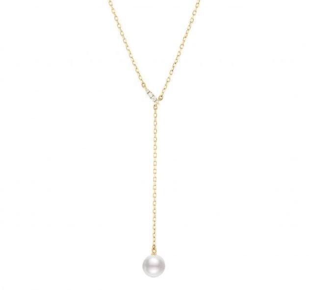 Mikimoto Jewellery - Necklace Mikimoto 18K Yellow Gold Diamond Akoya Lariat Necklace