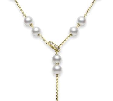 Mikimoto Jewellery - Necklace Mikimoto 18K Yellow Gold Pearls In Motion Necklace