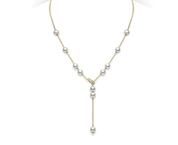 Mikimoto Jewellery - Necklace Mikimoto 18K Yellow Gold Pearls In Motion Necklace