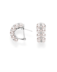 Mikimoto Jewellery - Earrings - Hoop Mikimoto Akoya Cultured Pearl and Diamond Cluster Earrings