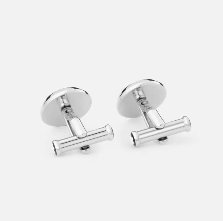 Mont Blanc Accessories - Jewellery Accessories Montblanc Steel Meisterstück Round Black Inlay Cufflinks