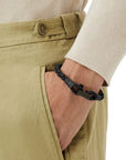 Mont Blanc Jewellery - Bracelet Montblanc Woven Leather T-Hook Black Bracelet