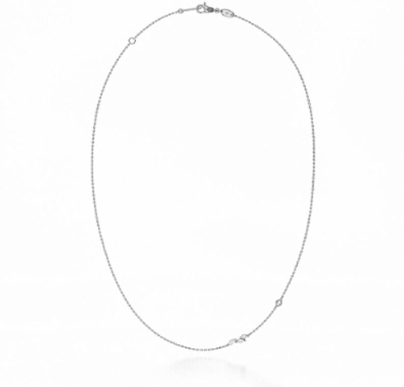 NC Rae Jewellery - Necklace Noam Carver 14K White Gold Rae Diamond Two Station Necklce