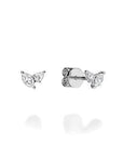 NC Rae Jewellery - Earrings Noam Carver 14K White Gold Rae Double Diamond Studs