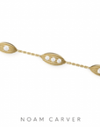 NC Rae Jewellery - Bracelet Noam Carver 14K Yellow Gold Rae 3 Station Bracelet