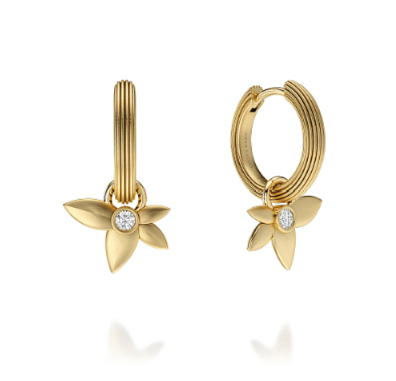NC Rae Jewellery - Earrings Noam Carver 14K Yellow Gold Rae Desert Flower Drop Huggies