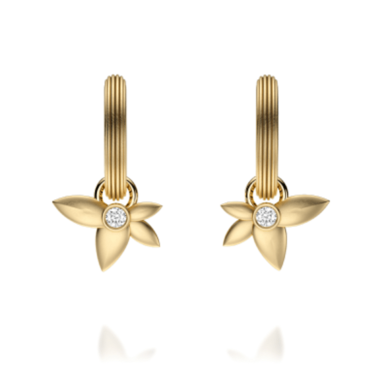 NC Rae Jewellery - Earrings Noam Carver 14K Yellow Gold Rae Desert Flower Drop Huggies