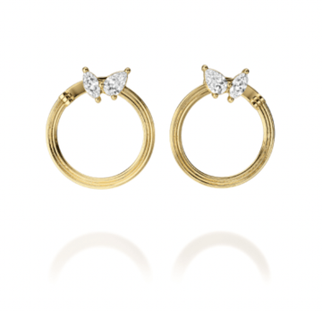 NC Rae Jewellery - Earrings Noam Carver 14K Yellow Gold Rae Diamond Circle Earrings