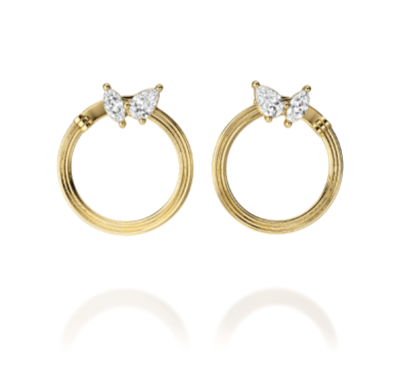 NC Rae Jewellery - Earrings Noam Carver 14K Yellow Gold Rae Diamond Circle Earrings