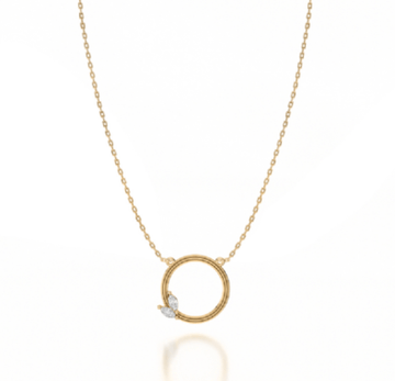 NC Rae Jewellery - Necklace Noam Carver 14K Yellow Gold Rae Diamond Circle Necklace