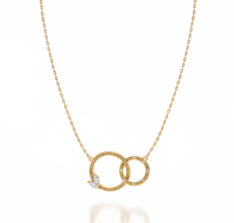 NC Rae Jewellery - Necklace Noam Carver 14K Yellow Gold Rae Diamond Linked Circles Necklace