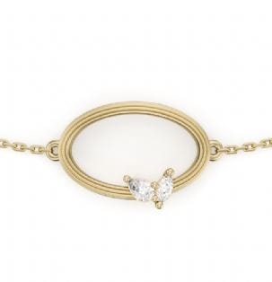 NC Rae Jewellery - Bracelet Noam Carver 14K Yellow Gold Rae Diamond Open Oval Bracelet