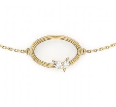 NC Rae Jewellery - Bracelet Noam Carver 14K Yellow Gold Rae Diamond Open Oval Bracelet