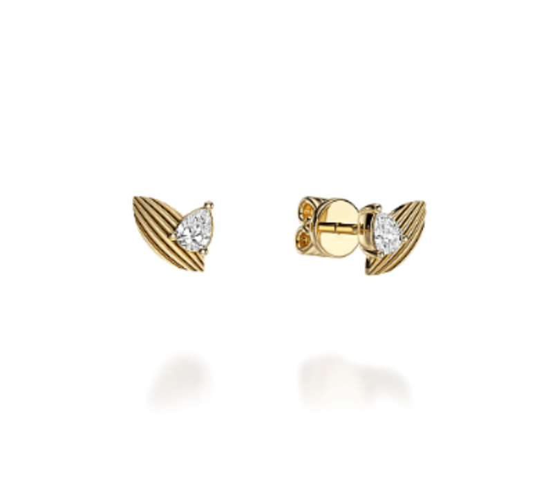 NC Rae Jewellery - Earrings Noam Carver 14K Yellow Gold Rae Diamond Petal Studs