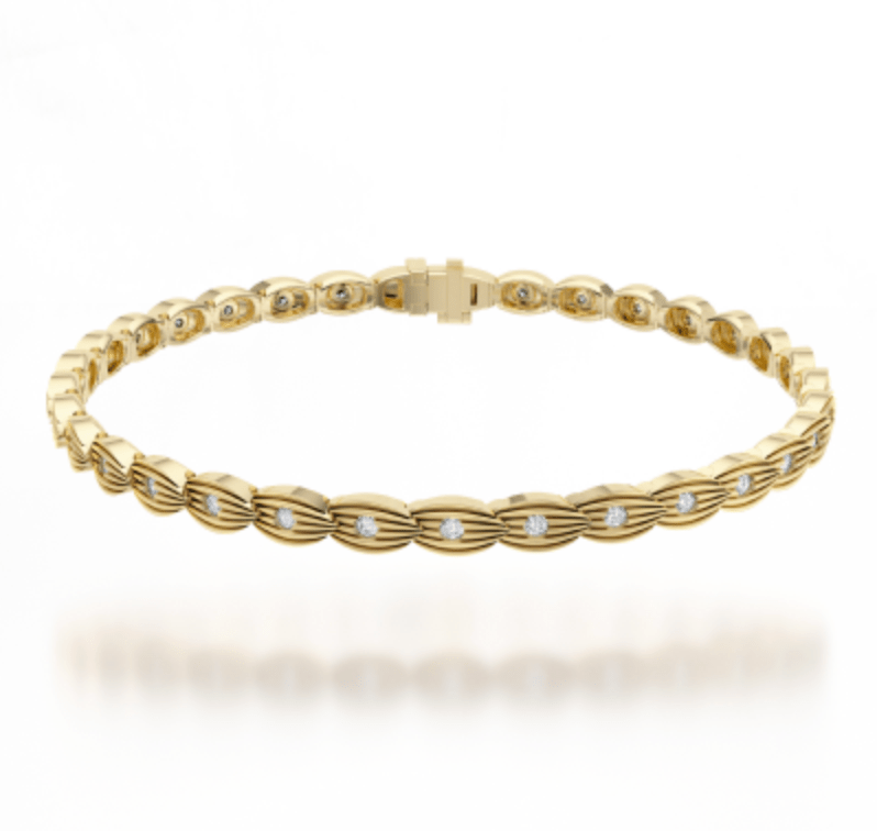 NC Rae Jewellery - Bracelet Noam Carver 14K Yellow Gold Rae Diamond Petals Line Bracelet