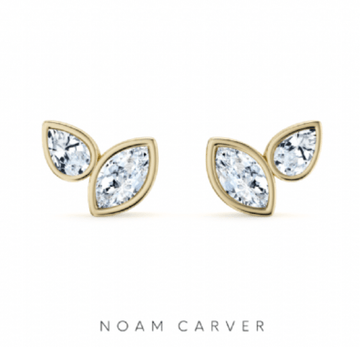 NC Rae Jewellery - Earrings Noam Carver 14K Yellow Gold Rae Double Diamond Bezel Studs