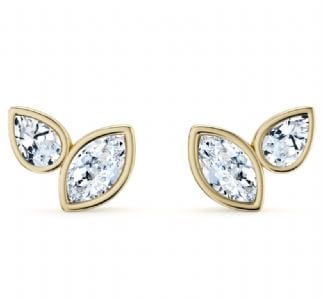 NC Rae Jewellery - Earrings Noam Carver 14K Yellow Gold Rae Double Diamond Bezel Studs