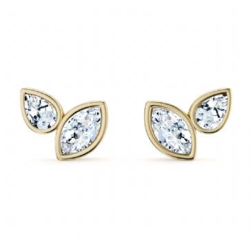 NC Rae Jewellery - Earrings Noam Carver 14K Yellow Gold Rae Double Diamond Bezel Studs