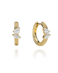 NC Rae Jewellery - Earrings Noam Carver 14K Yellow Gold Rae Double Diamond Huggies