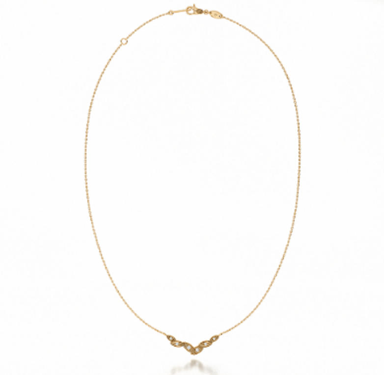 NC Rae Jewellery - Necklace Noam Carver 14K Yellow Gold Rae Six Diamond Petal Necklace