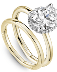 Crown Ring Jewellery - Rings Noam Carver Atelier 14K Two Tone Yellow Gold Shank with White Gold Head Oval 2.00ct Halo Engagement Ring