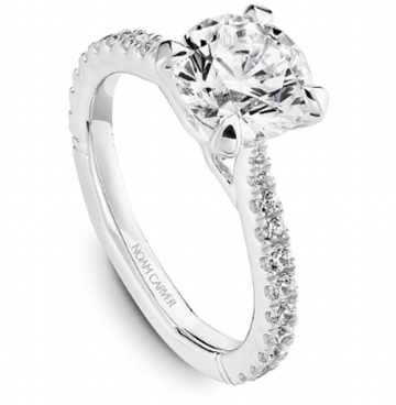 Crown Ring Jewellery - Rings Noam Carver Atelier 14K White Gold Round 2.00ct Pavé Engagement Ring