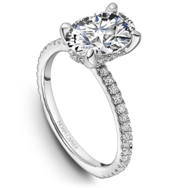 Crown Ring Jewellery - Rings Noam Carver Bridal 14K White Gold Oval 1.50ct Pavé Engagement Ring