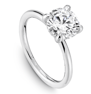 Crown Ring Jewellery - Rings Noam Carver Bridal 14K White Gold Round 1.00ct Solitaire Engagement Ring